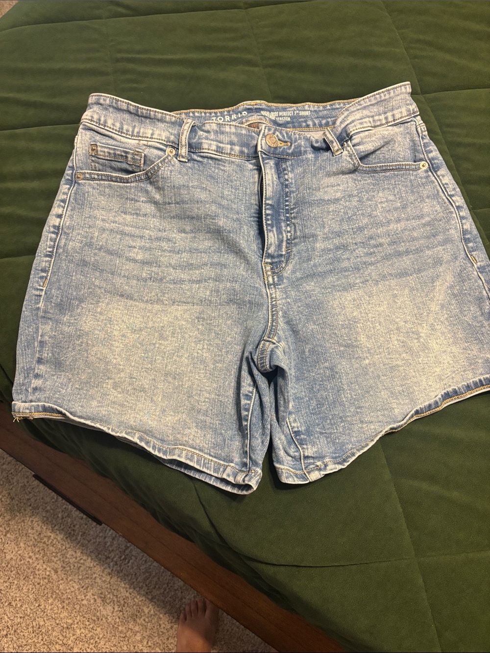torrid Faded Light Blue High-Waist Denim Shorts